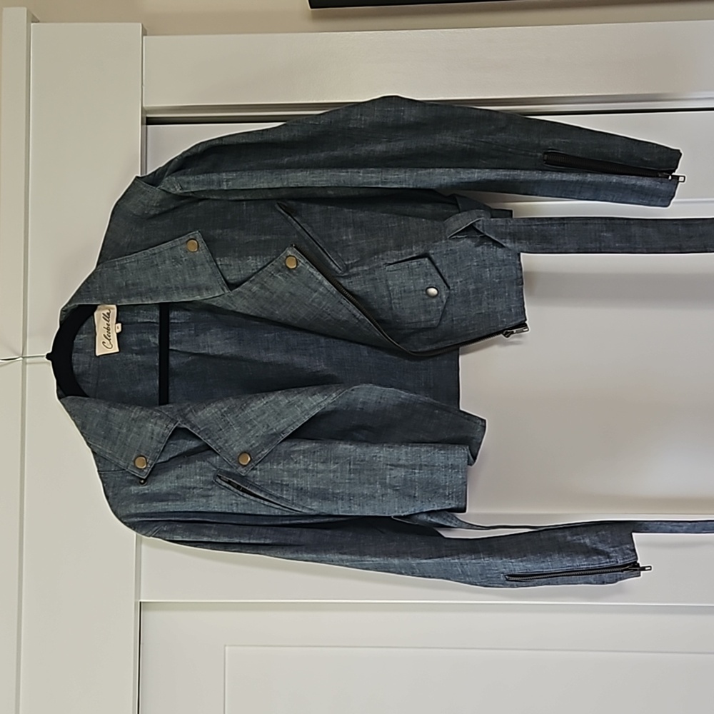 Cotton Denim Cropped Cleobella Jacket Size M